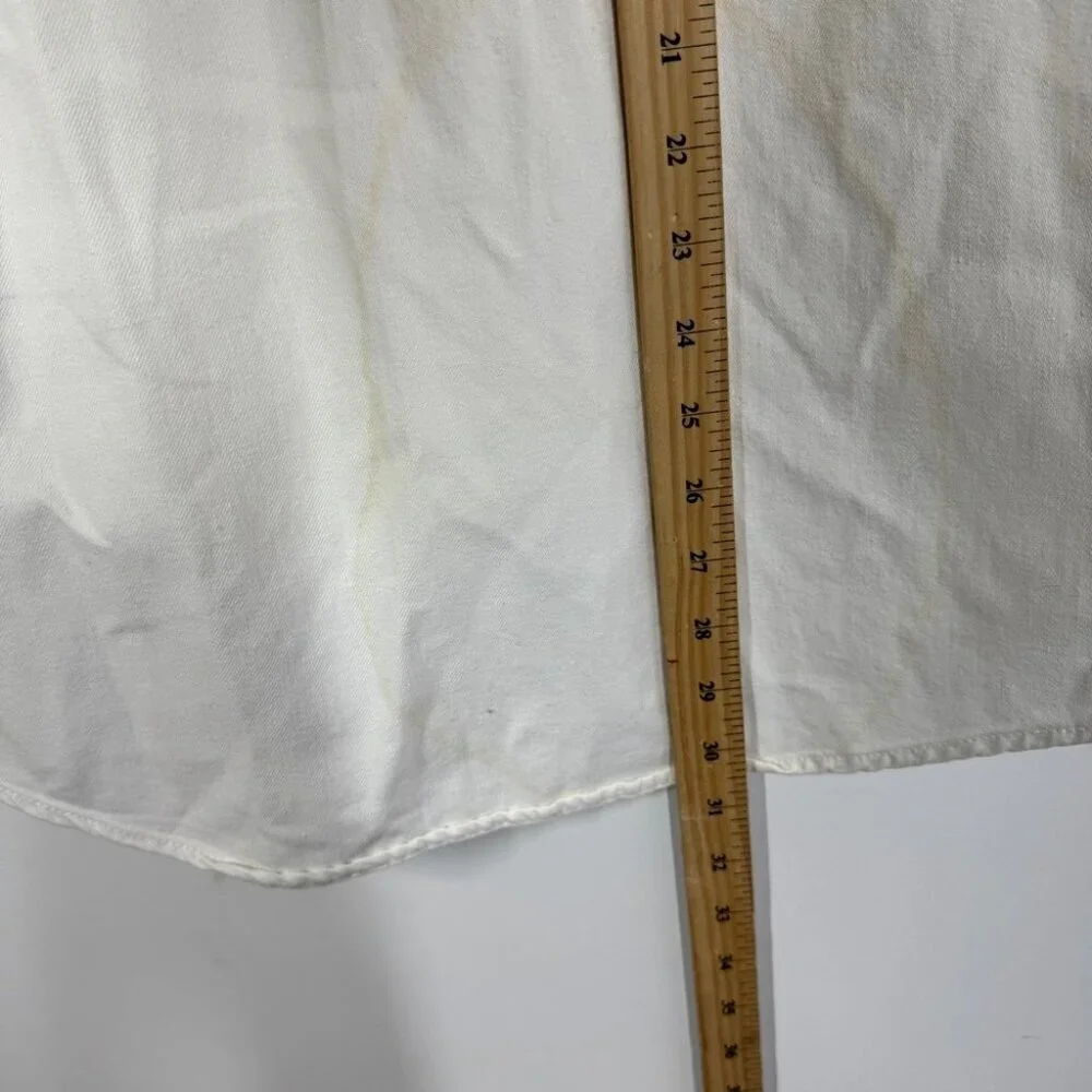 Vintage Levi’s White Western Button Up Shirt Mens Size S Classic Denim Style